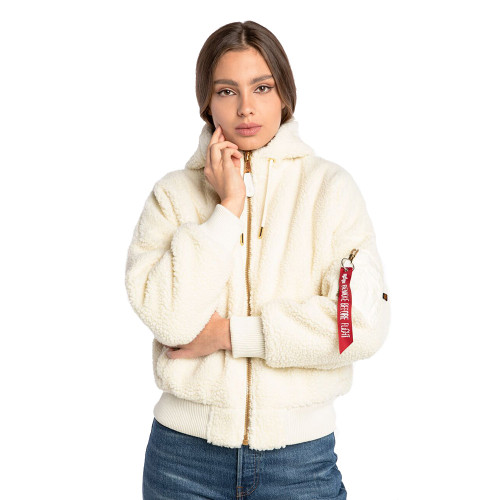 Alpha Industries Γυναικείο μπουφάν MA-1 Oversized Hooded Teddy Bomber Jacket